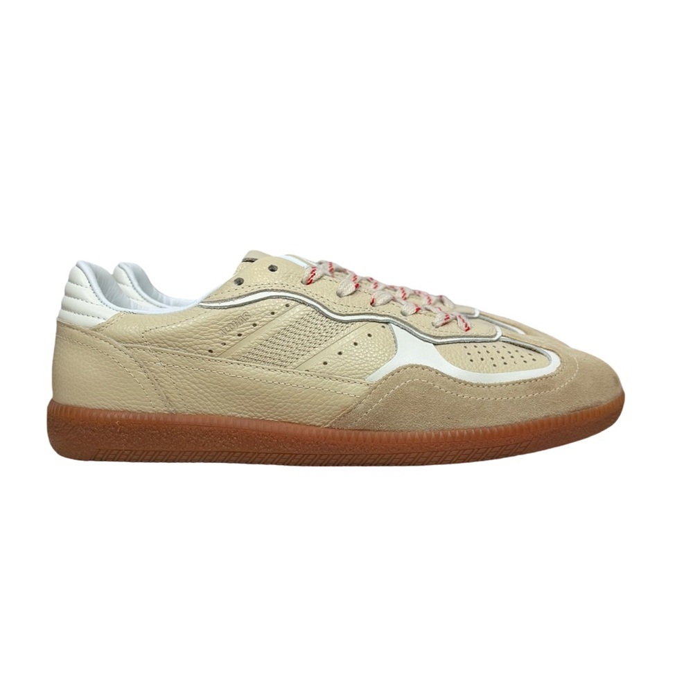 ALOHAS Beige, White & Gum Sneakers with red-Trim Laces